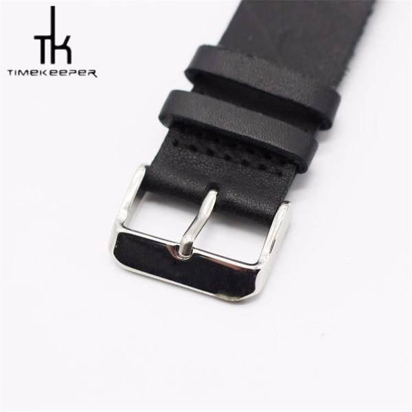 Black Wood Watch Leather Band Sandal Wood Dial Oem Japan Movement