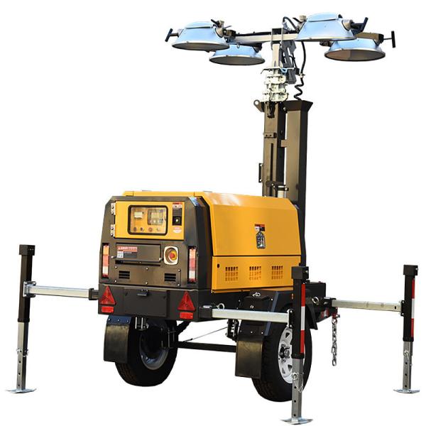 Tour lumineuse mobile à LED industrielle hydraulique de levage générateur diesel Tour lumineuse