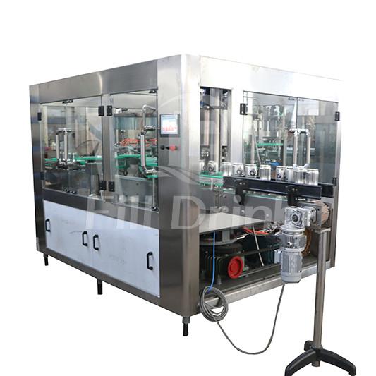 8000CPH Juice Can Filling Machine Aluminum Sot Environmental Lid Can Filling Line