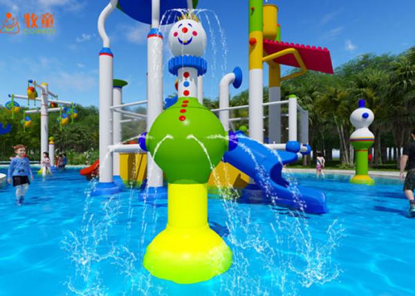 Indoor Fiberglass Water Park Slide Equipment Aquatic Play Units Custom Size