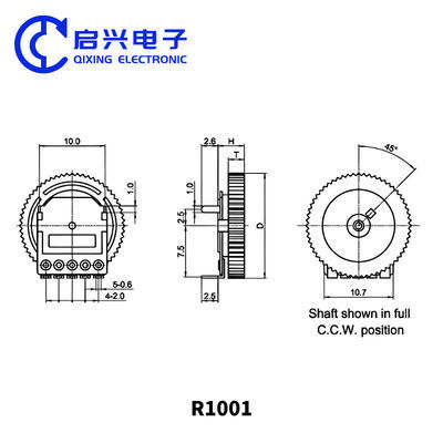 1K Ohm Dial Wheel Potentiometer for Audio Stereo Volume Switch Control 16x6mm