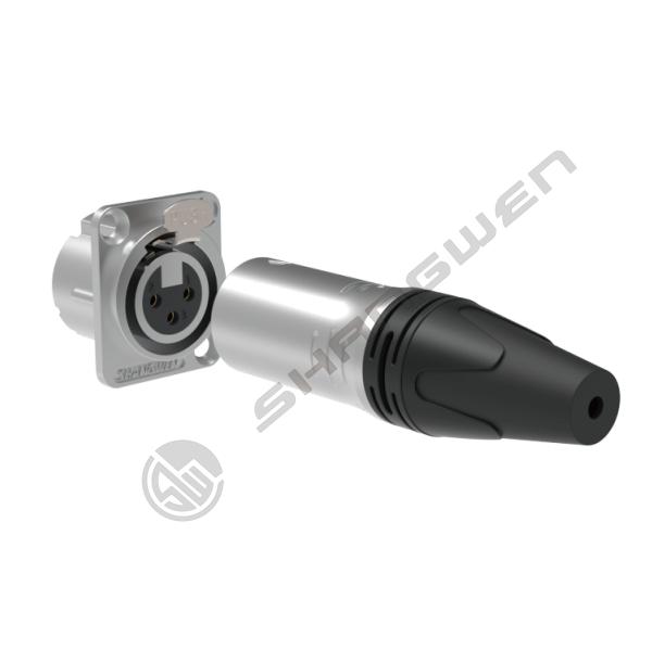 Indoor Waterproof 10A Rated Silver-Plated 3-Pin XLR Female Connector Panel Mount Microphone Adapter Converter for Audio Speaker