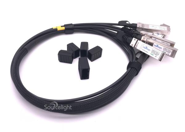 Qsfp Direct Attach Cable To 10g 4sfp Passive Copper Cable 30awg 28awg For Data Center