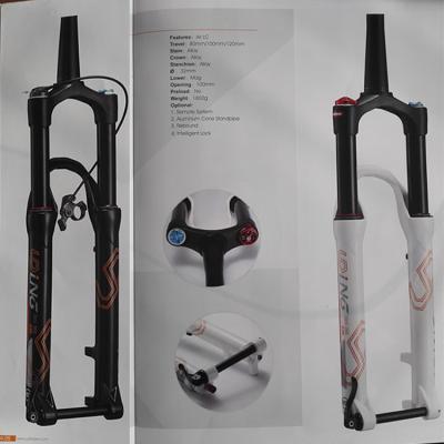 Mtb Bicicleta Air Suspension Forks 27.6  polegadas 650B 100/120mm viagem 15mm através do eixo 32mm estandarte Rebound/ Localização amortecedor