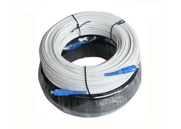 G657a Ftth Drop Fiber Optic Cable / OD7.3mm 2Core Flat Drop Fiber Cable