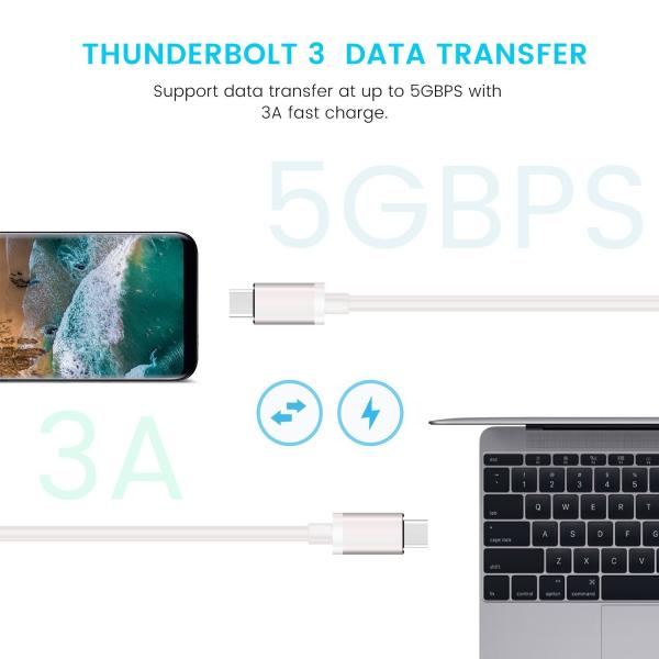 Type-C Hub USB C Adapter 50Gbps for MacBook Pro 13 15 2016/2017, USB-C 40Mbps 100W Power delivery