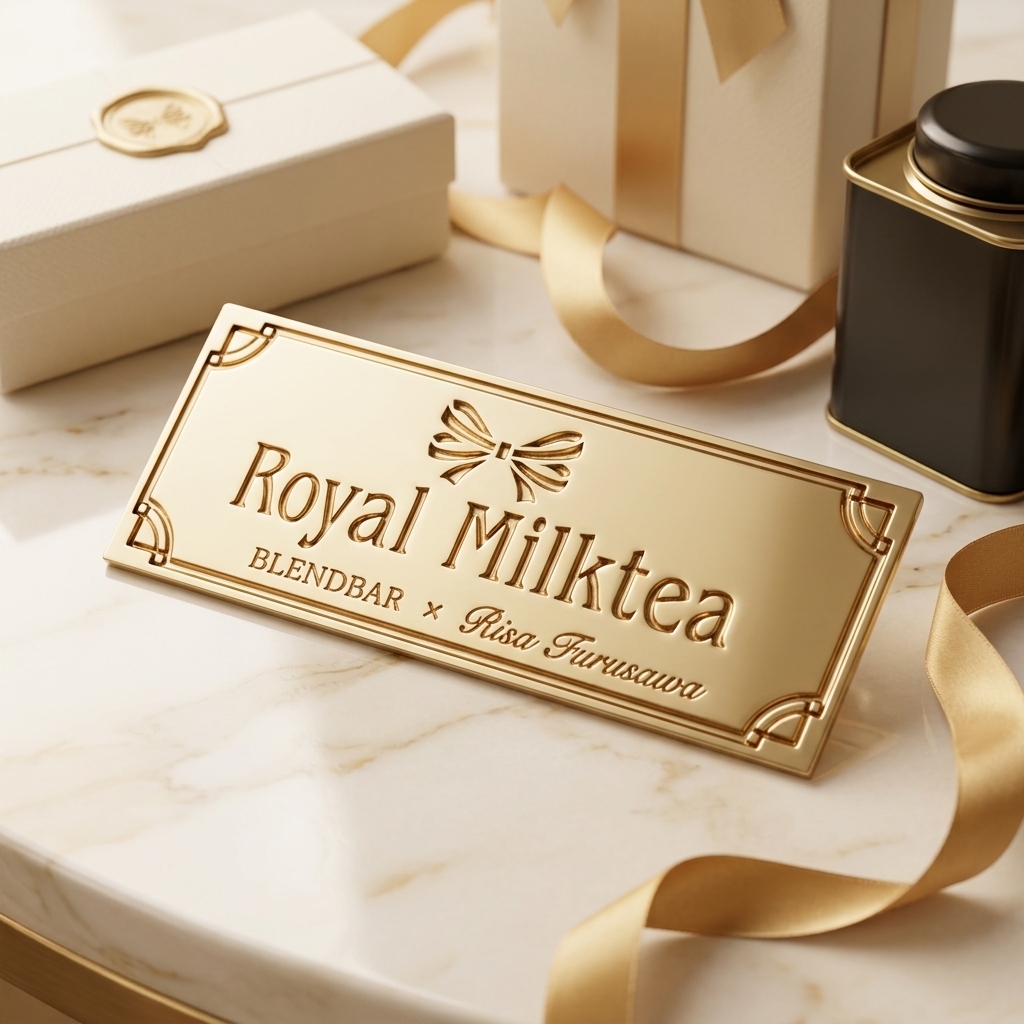 Customized Zinc Alloy Nameplate Brand Set Showcases High-end Gift Box Applications
