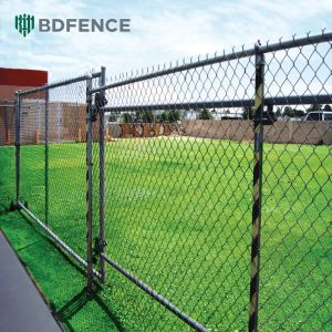 Commercial 2m Height Black Chain Wire Fence With Gates Included