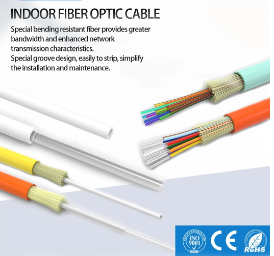 Дуплекс Zipcord GJYXFCH туго амортизирует крытое оптическое волокно YTTX стального провода