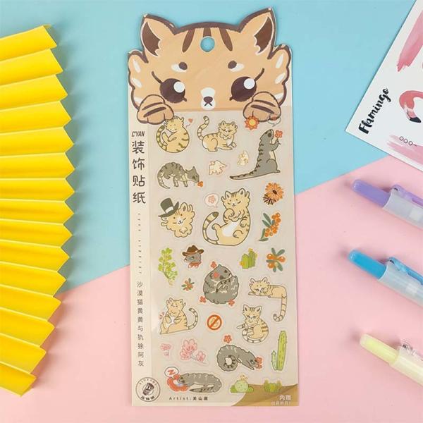 Autocollant transparent animal mignon de PVC d'autocollants de Direct Custom Cartoon de fabricant