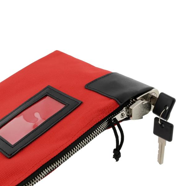 Large Capacity Zipper Bank Bags with Lock and Keys Secure Storage for Cash Coins Jewelry and Important Cards Waterproof Leather