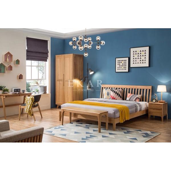New Modern Design King Size Solid Wood Wooden Furniture Double Bed