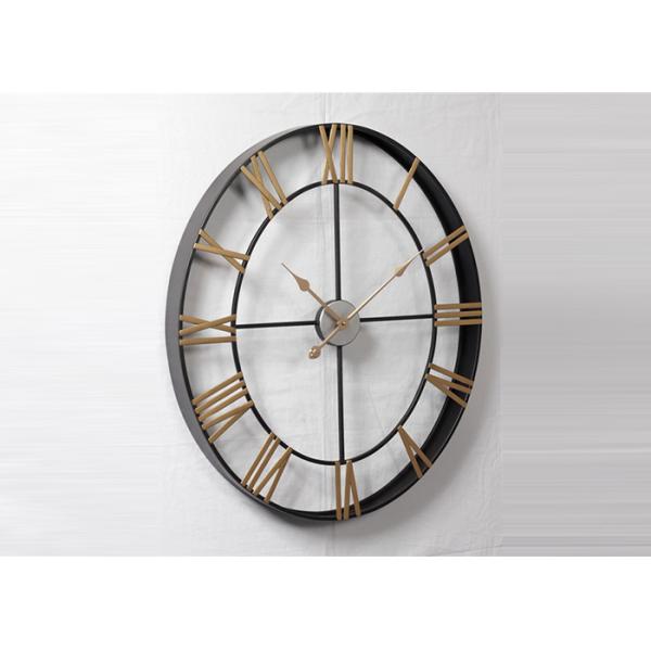 Industrial Creative Silent Oval 3D Metal Wall Art Clock