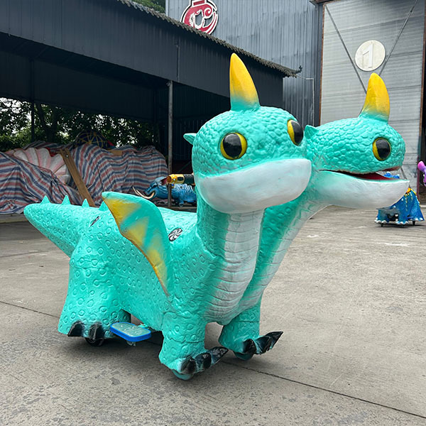Playground Three Head Kids Attractive Electric Walking Dinosaur Ride 6 To 8 Hours Running Time