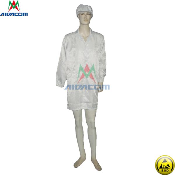 Anti Bacteria 10e9 Ohm 50 Washings ESD Smock With Hood