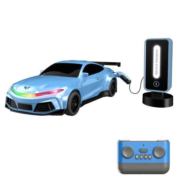Remote-Controlled Electric Vehicle With Charging Pile Sports Car Model Toy and