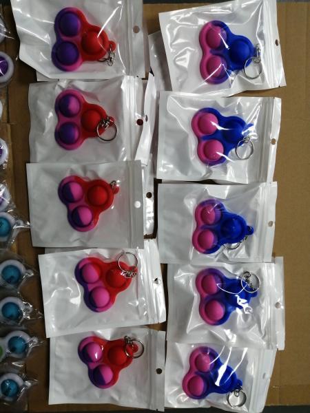 Triangle Bubbles Finger Fidget Toy ABS Silicone Material America Flag Color