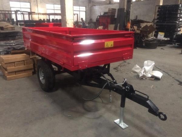 Single Axle Tractor Trailer ,Farm Hydraulic Dump Trailer ;2 Wheel Box Tipper Trailer For Farm Transporting