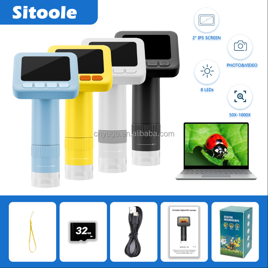 50X-1000X Portable Digital Microscope with 2
