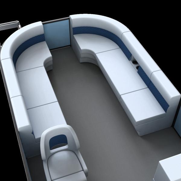 Bateau ponton sportif en aluminium, capacité 12-15 personnes, puissance maximale jusqu'à 150 CV