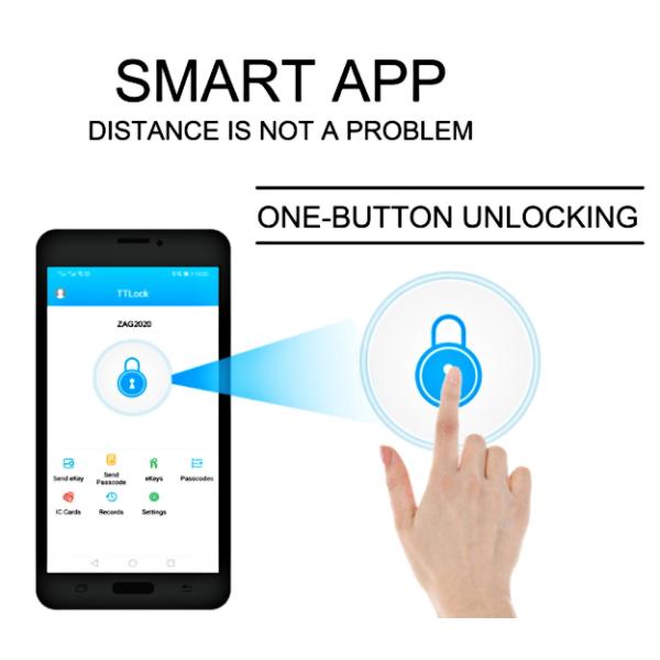 Cerradura de puerta inteligente de la huella dactilar de la entrada de WIFI para la puerta de aluminio