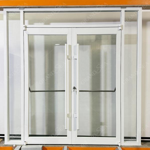 USA American Modern Design Storefront Front Glaze White Swing Entry Commercial Kfc Chicken Aluminium Door