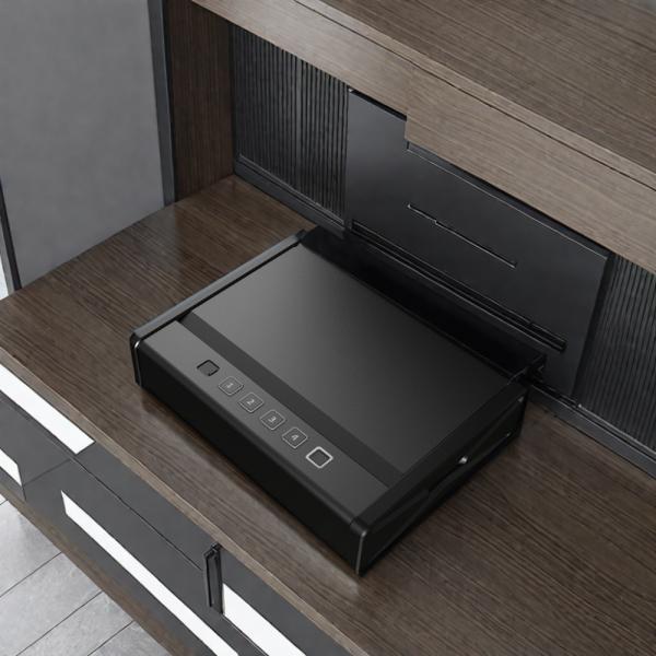 Mini Safe Digital Heavy Duty Fingerprint Code Key Unlock Money Gun Safe for Car Headrest