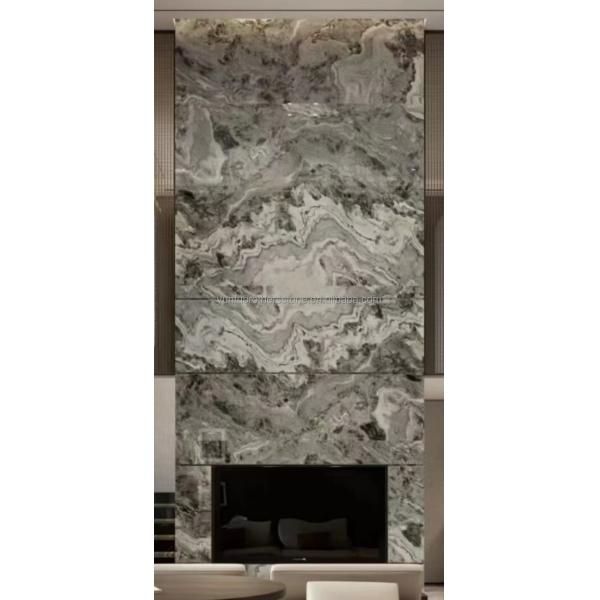 Modern Ink Painting Marble Big Slab Honed Grey Wall Panel and Kitchen Countertop Tile