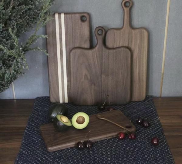 Tabela de corte de madeira de noz preta Tabela de corte de noz 600x450x38mm 500x380x35mm