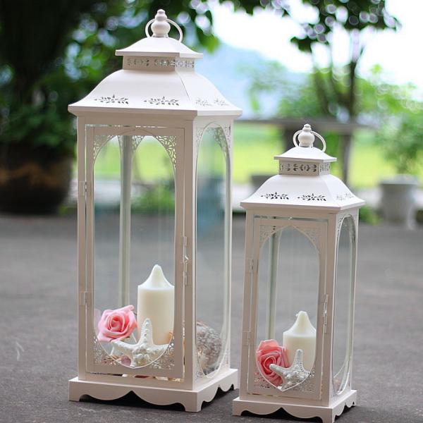 72cm Height Glass Candle Holders , Windproof Candle Holder Stand