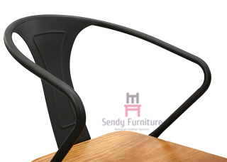 El restaurante del metal del brazo de Tolix preside los muebles al aire libre comerciales de los asientos de madera