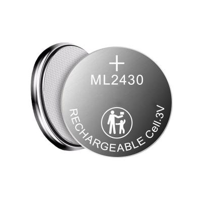 3V Rechargeable Lithium Ion Cordless Button  Battery Wireless ML2430 For Motherboard