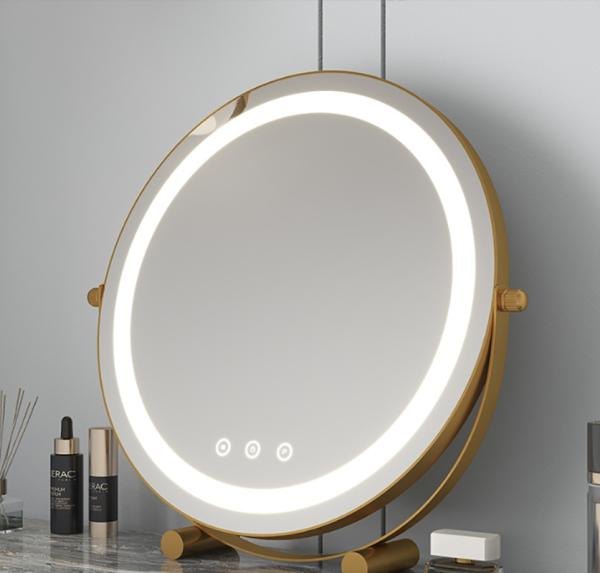 Touch Screen Small Vanity Mirror with LED Lights for Personal Beauty Makeup