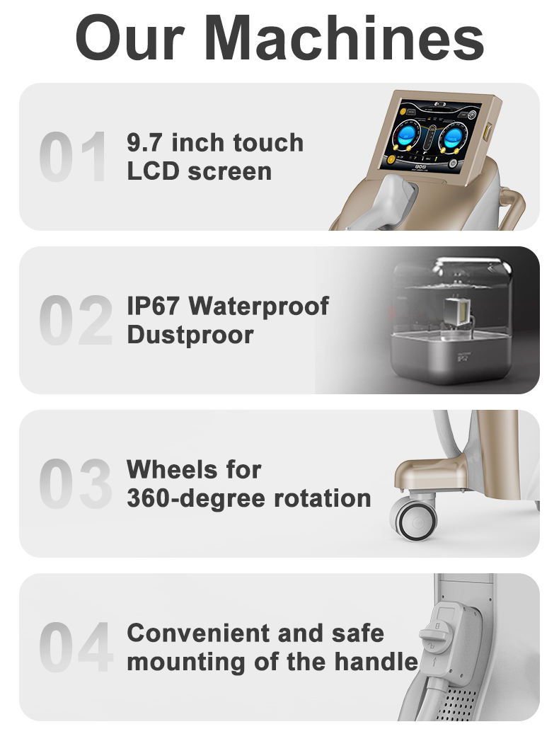 1200W Painless Long Term 4 Wavelength Diode Laser Hair Removal Machine