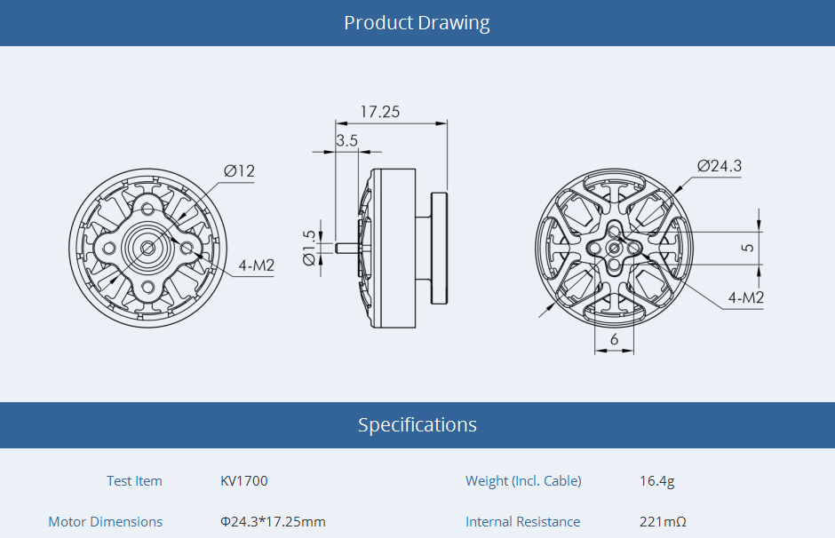 F2004 KV1700/3000 T-MOTOR For 4-5