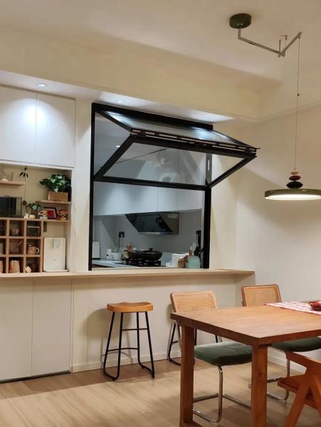 Garden High Rise Folding Window Portal Allowing Access to Rooftop Gardening Activities