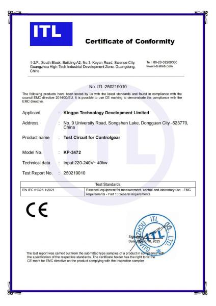 IEC 61347-1 160A Test Circuit with 10mΩ Calibration Resistance