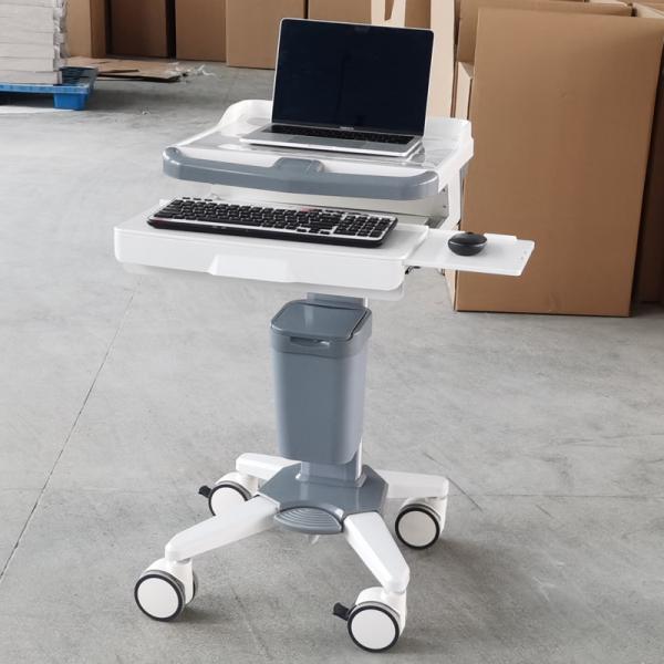 Ergonomic Medical Laptop Cart Mobile Computer Workstation For Hospitals