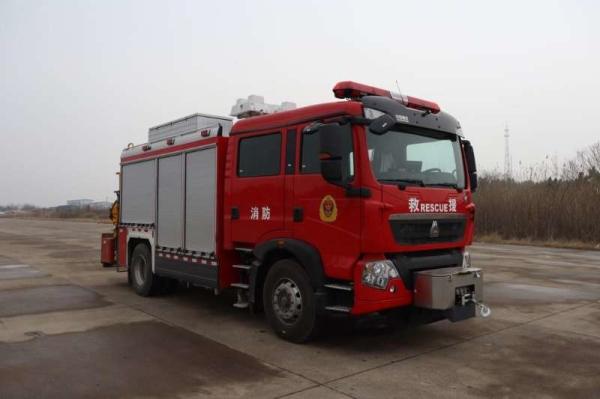 JY120 HOWO Fire Department Rescue Truck 13000kg Red Fire Truck