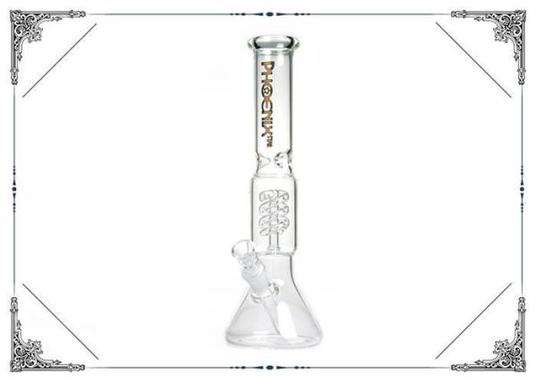 14 Inch Helix Perc Glass Water Pipe Ice Catcher Beaker Glass Bong