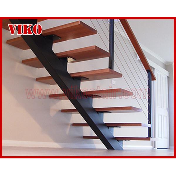 Steel Cable Stair VK83SC Carbon Steel Powder-coate Treed American Oak Aluminum Wooden Handrail 304 Stainless Steel