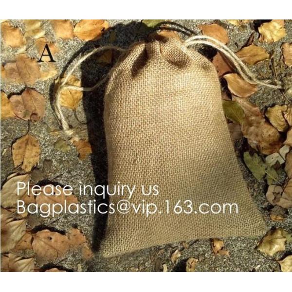 Drawstring Burlap Natrual Jute Sacks Jewelry Candy Pouch Christmas Wedding Party Favor Gift Bags