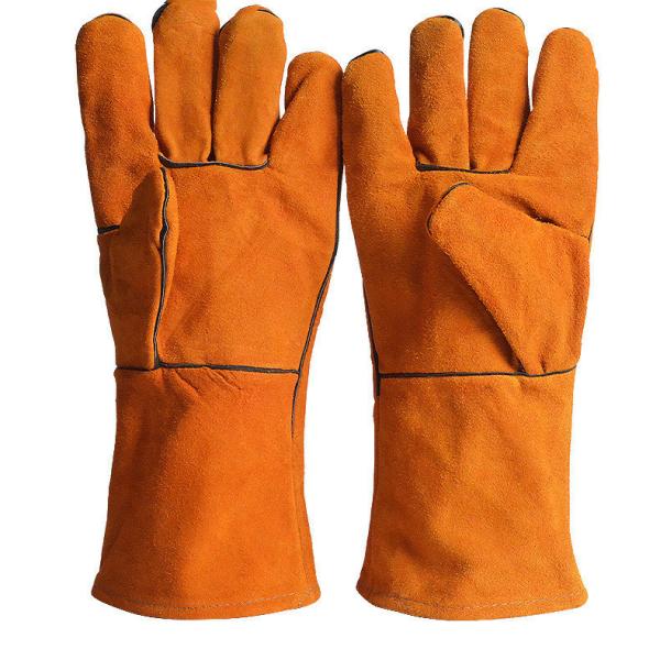 EN420 EN388 ANSI 2 Layer High Temperature Cowhide Welding Gloves Wear Resistant
