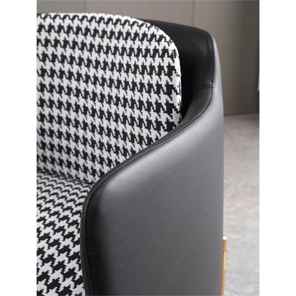 Simple Modern Small Apartment Living Room Light Luxury Houndstooth Fabric Sofa Single Hotel Negotiation Chair Leisure Lazy Sofa