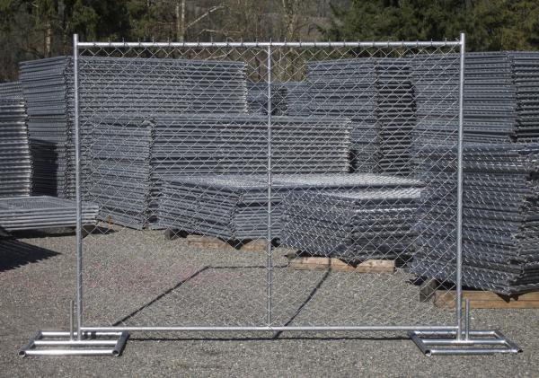 8'x12' temporary chain link fence panels diameter wire 11.5ga chain link mesh 2 x 2 tube 35mm wall thick 1.60mm