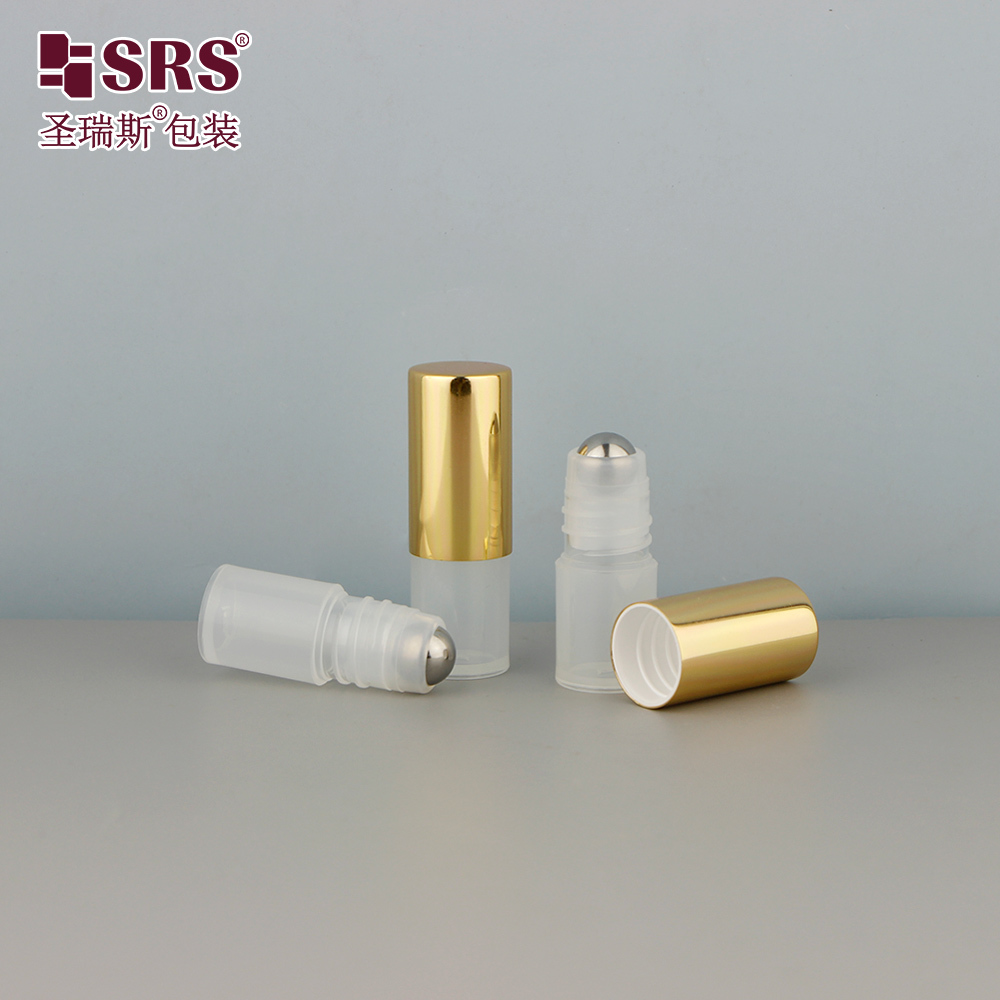 Wholesale 2ML Mini  Plastic Roller Bottle Refillable Roll On Bottle With Aluminium Cap Steel Ball