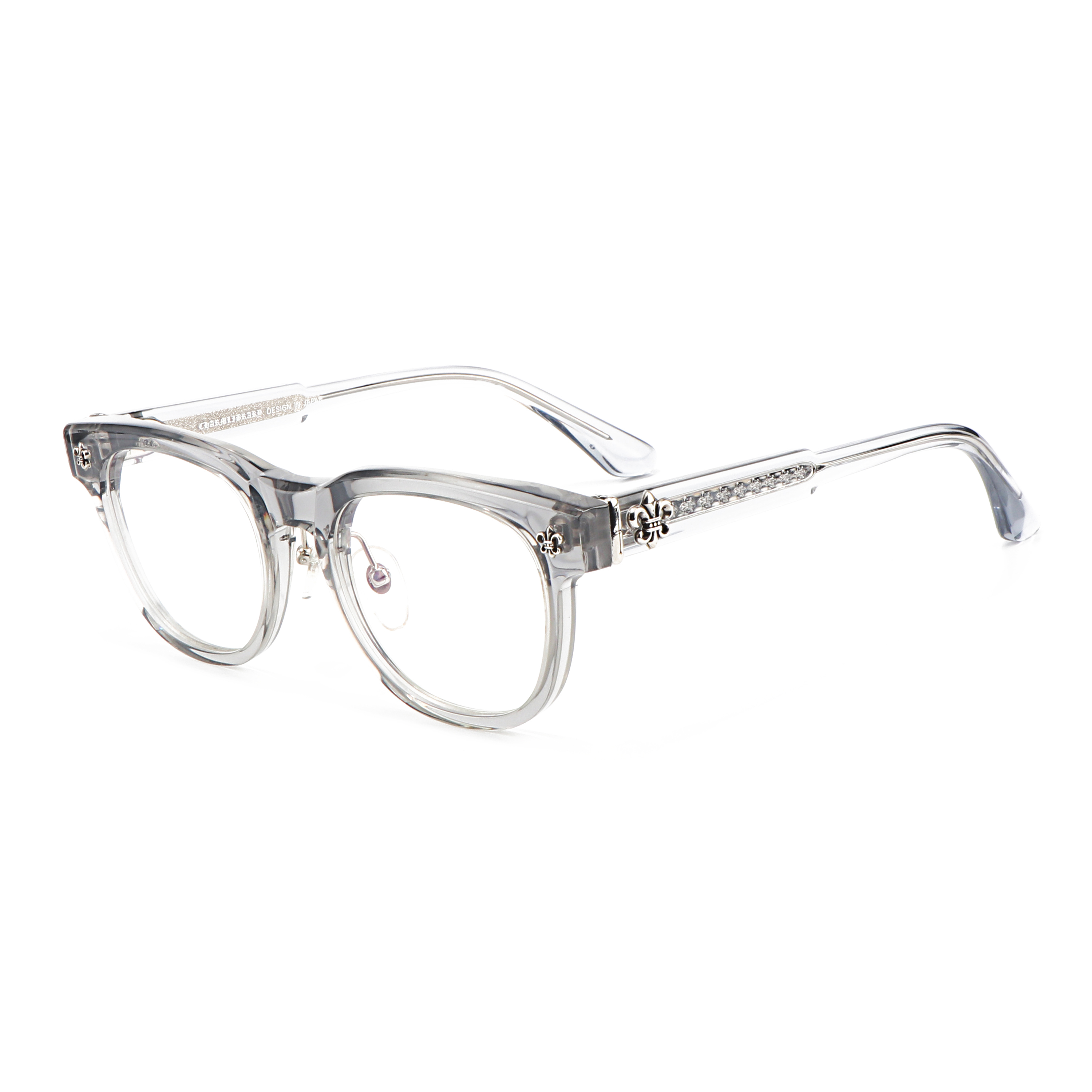 clear Acetate Round Frame Black Gold Transparent Optical Prescription Presbyopia Multifocal Cool Myopia Glasses for Men Women