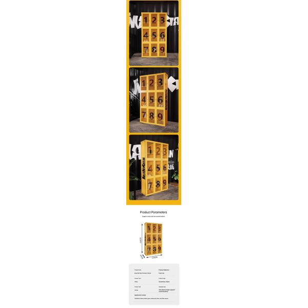 Size Customization Metal Industrial Storage Cabinet Yellow Storage Display Cabinet