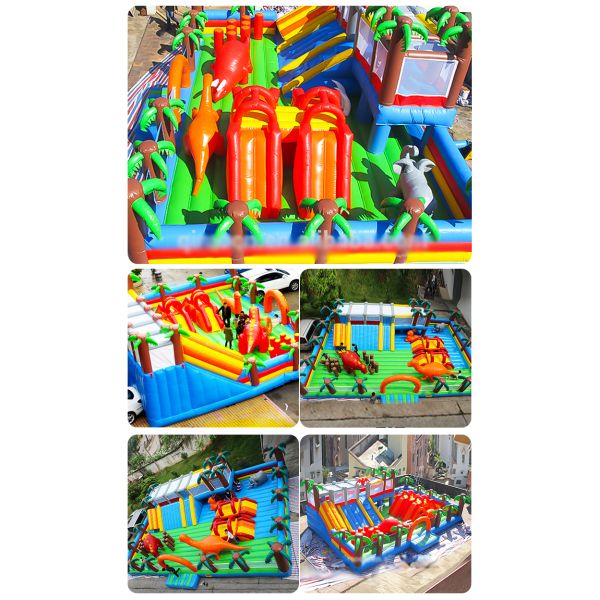 Dinosaur Cartoon Inflatable Bouncy Castle  Inflatable Trampoline Fun City