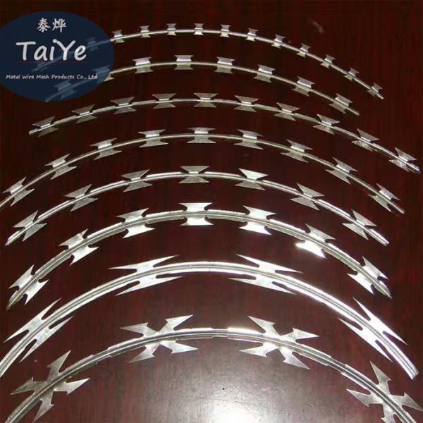 CBT60 Galvanized Razor Blade Fencing Reinforce Concertina Razor Wire Coil